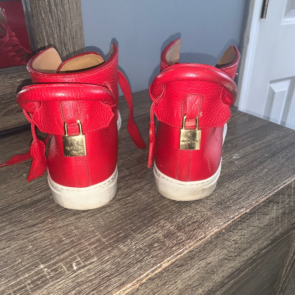 Size 9.5 Buscemi Red Leather Hightops